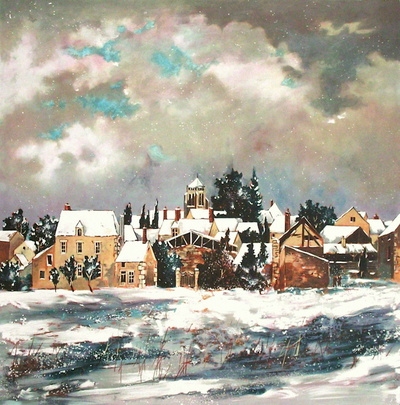 Village Bourguignon En Hiver by Georges Hosotte Pricing Limited Edition Print image