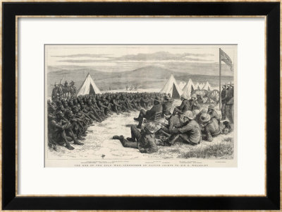 The End Of The Zulu War, The Surrender Of Native Chiefs To Sir G. Wolseley by Godefroy Durand Pricing Limited Edition Print image