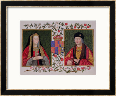 Double Portrait Of Elizabeth Of York And Henry Vii Holding The White Rose Of York by Sarah Countess Of Essex Pricing Limited Edition Print image