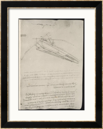Sketch Of A Design For A Flying Machine by Leonardo Da Vinci Pricing Limited Edition Print image