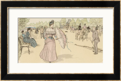 Gentleman Raises His Hat To A Lady At The Porte Dauphine Paris by Mars (Maurice Bonvoisin) Pricing Limited Edition Print image