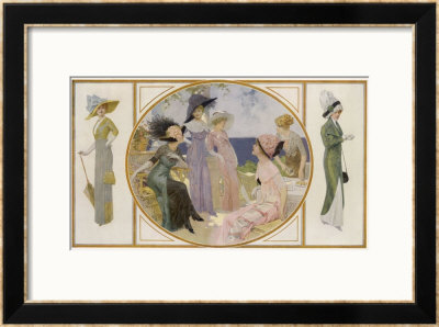 Garden Party Frocks 1911 by Rene Lelong Pricing Limited Edition Print image