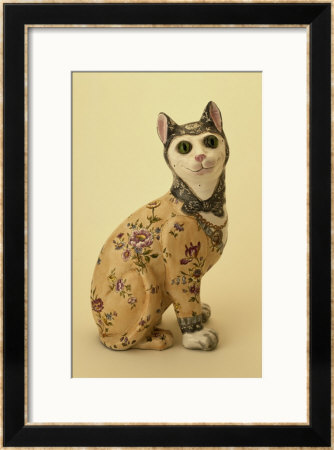 Tin-Glazed Earthenware Figure Of A Cat by Emile Galle Pricing Limited Edition Print image