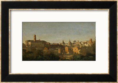 The Roman Forum Seen From The Farnese Gardens by Jean-Baptiste-Camille Corot Pricing Limited Edition Print image