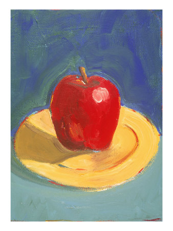 Red Apple On Yellow Plate by J.M. Gilmore Pricing Limited Edition Print image