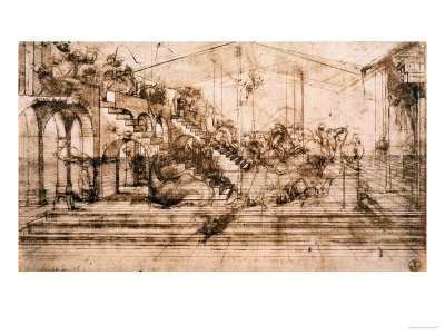 Study For The Adoration Of The Magi, Gabinetto Dei Disegni E Delle Stampe, Uffizi Gallery by Leonardo Da Vinci Pricing Limited Edition Print image