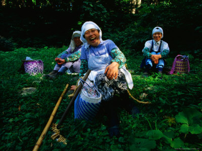 Group Of Caretakers Gardening And Laughing At Base Of Mt. Haguro-San, Japan by Mason Florence Pricing Limited Edition Print image