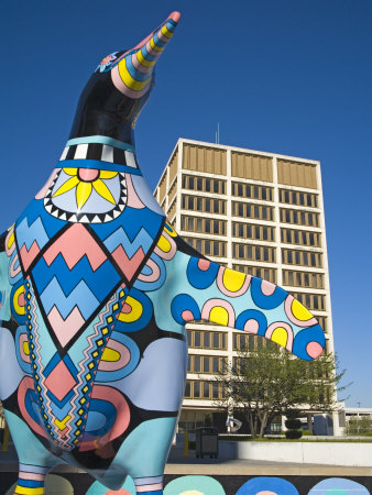 Tulsy The Penguin Sculpture And Tulsa City Hall by Richard Cummins Pricing Limited Edition Print image