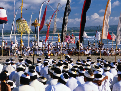 Melasti Ceremony On Kuta Beach Celebrating Balinese New Year by Andrew Brownbill Pricing Limited Edition Print image