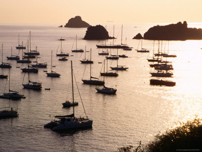 Boats Moored At Sunset, Gustavia, St. Barts by Wayne Walton Pricing Limited Edition Print image