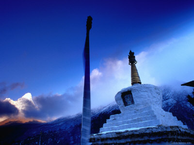 Chorten At Tengboche Monastery In Khumbu, Largest Buddhist Monastery In The Region by Jeff Cantarutti Pricing Limited Edition Print image