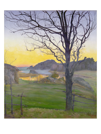 Autumn Landscape, 1910 (Oil On Canvas) by Harald Oscar Sohlberg Pricing Limited Edition Print image