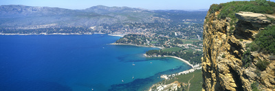 High Angle View Of Mountains Near A Sea, Cap Canaille, Provence-Alpes-Cote D'azur, France by Panoramic Images Pricing Limited Edition Print image
