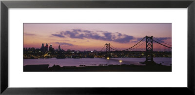 Bridge Across A River, Ben Franklin Bridge, Philadelphia, Pennsylvania, Usa by Panoramic Images Pricing Limited Edition Print image