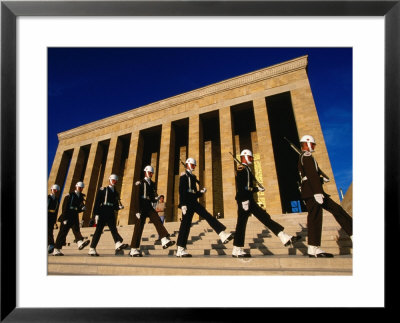 Changing Of The Guard At Ataturk Monument, Anit Kabir Mausoleum, Ankara, Turkey by John Elk Iii Pricing Limited Edition Print image