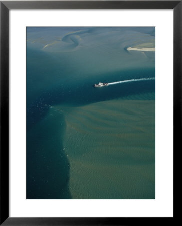 Aerial Of Power Boat In Waters Off The Outer Banks by Steve Winter Pricing Limited Edition Print image