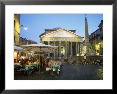 Restaurants Under The Ancient Pantheon In The Evening, Rome, Italy by Gavin Hellier Pricing Limited Edition Print image