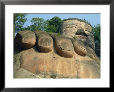 Head And Fingers Of The Giant Buddha Statue Of Lechan, South West China by Gavin Hellier Pricing Limited Edition Print image