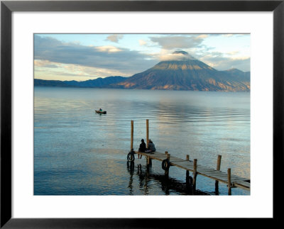 Sunrise Over Lake Atitlan And Women On End Of The Pier, Solola, Guatemala by Cindy Miller Hopkins Pricing Limited Edition Print image