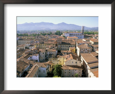 View South From Guinici Tower Of City Rooftops And Cathedral, Lucca, Tuscany, Italy by Richard Ashworth Pricing Limited Edition Print image