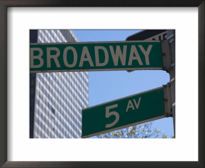Broadway And 5Th Avenue Street Signs, Manhattan, New York City, New York, Usa by Amanda Hall Pricing Limited Edition Print image