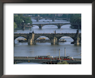 Charles Bridge On The Vltava River, Prague, Czech Republic by Kim Hart Pricing Limited Edition Print image