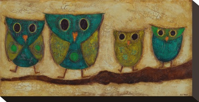 Turquoise Owl Family Ii by Anne Hempel Pricing Limited Edition Print image