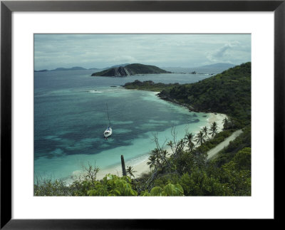 A Boat Anchored Along The Beaches Of Virgin Gorda by Todd Gipstein Pricing Limited Edition Print image