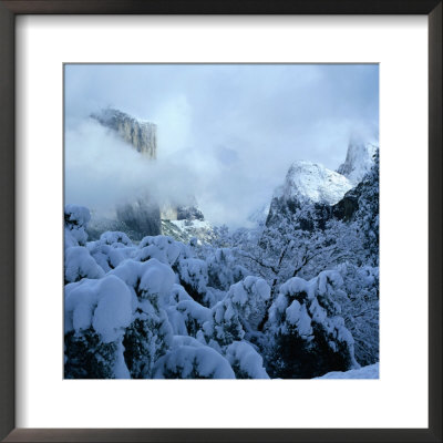 Winter Covers El Capitan And Bridal Vale Falls, Yosemite National Park, California, Usa by Wes Walker Pricing Limited Edition Print image