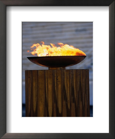 The Olympic Flame Burns In The Reconstructed Roman Stadium, Athens, Attica, Greece by Setchfield Neil Pricing Limited Edition Print image