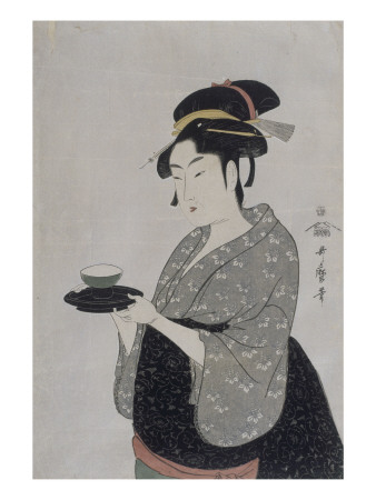 Portrait Of Naniwaya Okita, 1793 by Utamaro Kitagawa Pricing Limited Edition Print image