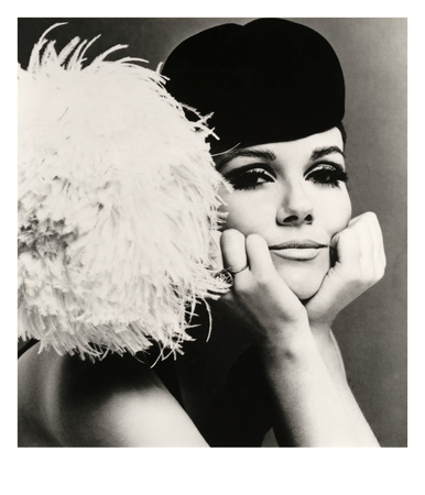 Nicole De La Marge In A Peter Shepherd Velvet Cap, 1965 by John French Pricing Limited Edition Print image