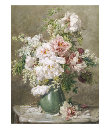 Still Life Of Peonies And Roses by Francois Rivoire Pricing Limited Edition Print image
