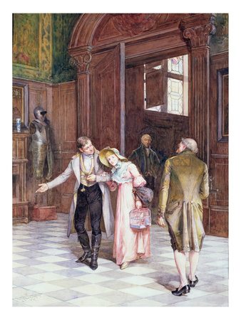 Crossing The Threshold, The New Bride, 1886 by Henry Gillard Glindoni Pricing Limited Edition Print image