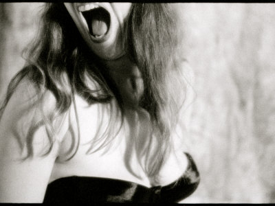 Screaming Woman Wearing Black Bra by Images Monsoon Pricing Limited Edition Print image