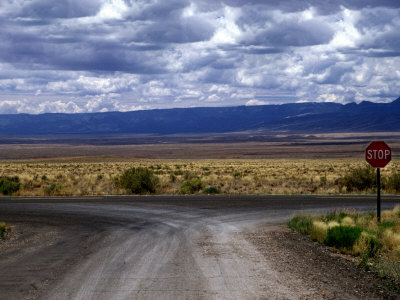 A Fork In The Road With Stop Sign by Images Monsoon Pricing Limited Edition Print image