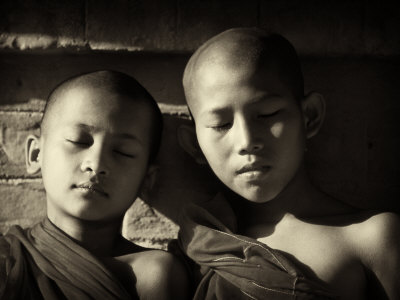 Monk Boys At Temple In Pagan, Myanmar by Scott Stulberg Pricing Limited Edition Print image