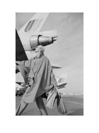 Carmen Dell Orefice, Planes, Vogue, C.1970 by Norman Parkinson Pricing Limited Edition Print image
