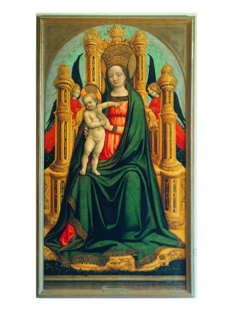 Enthroned Madonna And Child With Two Angels by Giulio Carpioni Pricing Limited Edition Print image