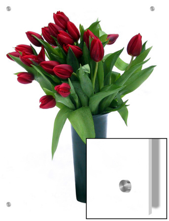 Red Tulips In Grey Vase by I.W. Pricing Limited Edition Print image