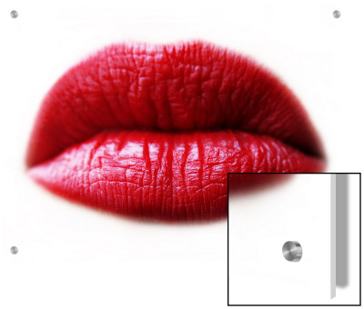Close-Up Of Red Lipsticked Lips by I.W. Pricing Limited Edition Print image