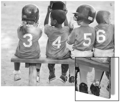 Four Young Baseball Players Wearing Sequential Numbers by R.R. Pricing Limited Edition Print image