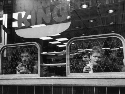 Diners At Oxford Street Burger King Restaurant by Shirley Baker Pricing Limited Edition Print image