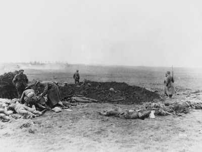German Soldiers Burying The Dead On The Western Front During World War I by Robert Hunt Pricing Limited Edition Print image