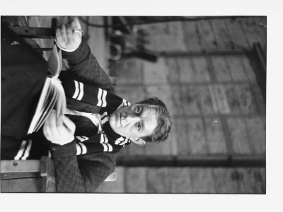 Actor Alec Guinness Sporting Natural-Looking Toupee, While Sitting On Movie Set With A Book by Alfred Eisenstaedt Pricing Limited Edition Print image