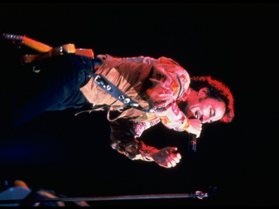 Rocker Bruce Springsteen Singing Into Mike At Unidentified Concert by Albert Ferreira Pricing Limited Edition Print image