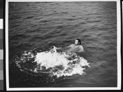 Mrs. Freed Swimming On Her Back, Splashing Up A Storm by Wallace G. Levison Pricing Limited Edition Print image