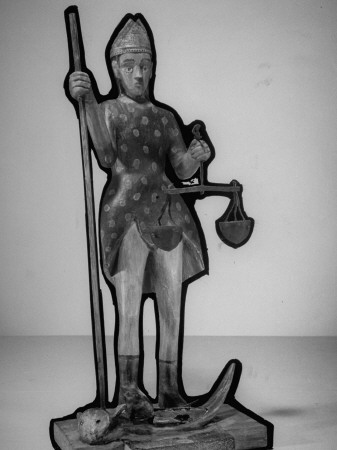 Wood Statue Of Saint Michael Wearing Armour by Al Fenn Pricing Limited Edition Print image