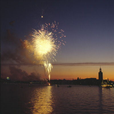 Fireworks In Stockholm, Sweden by Lars G Safstrom Pricing Limited Edition Print image