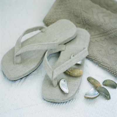 Sandals, Shells And Towels by Helene Toresdotter Pricing Limited Edition Print image